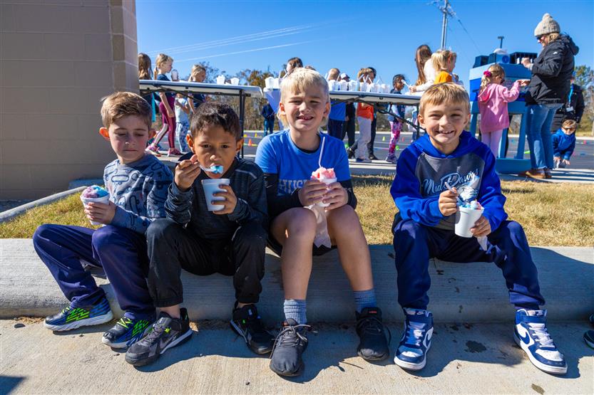Students participate in a fun run